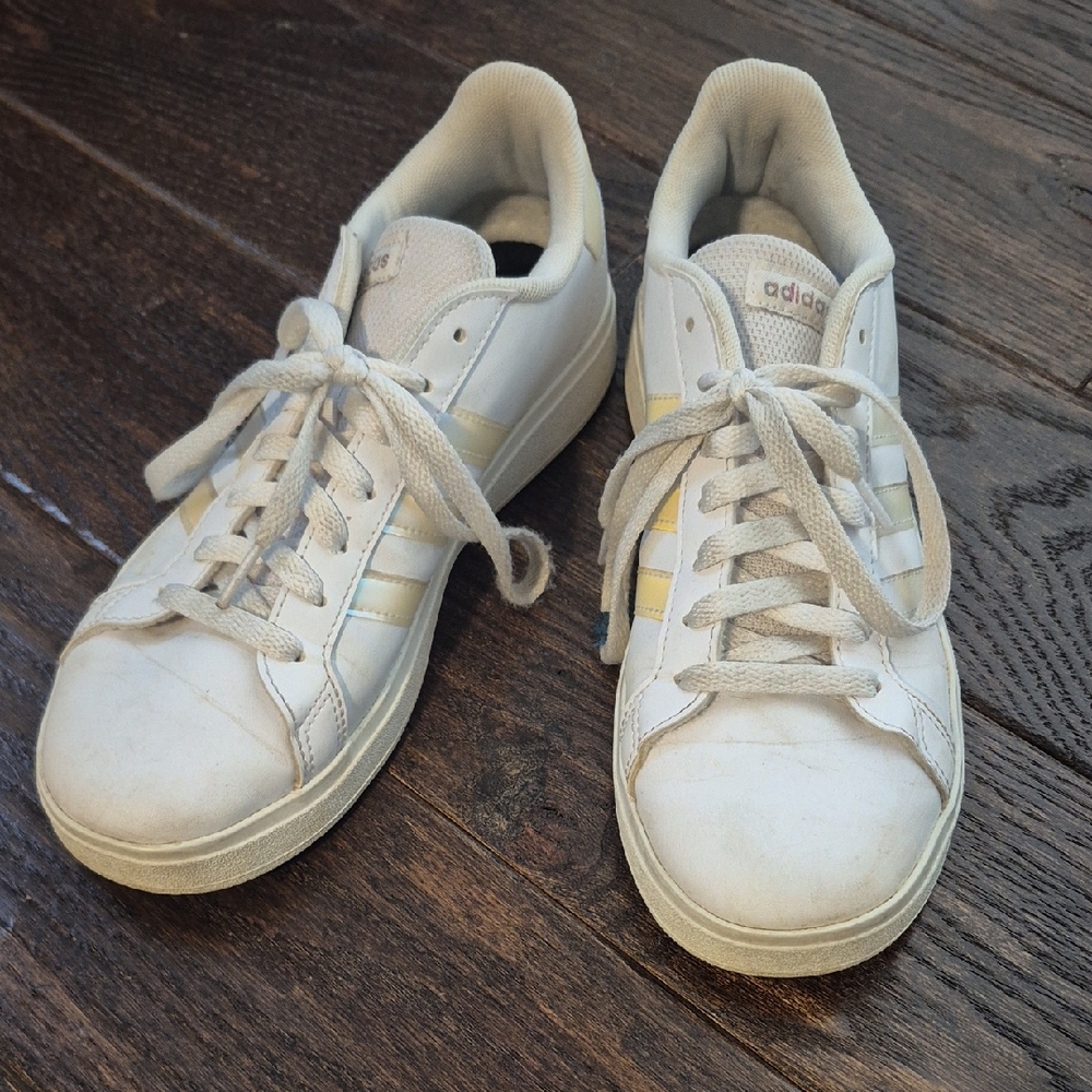 Adidas White and Cream Casual Sneakers